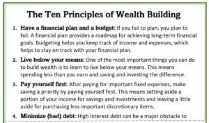 excerpt from the ten principles of wealth building cheat sheet